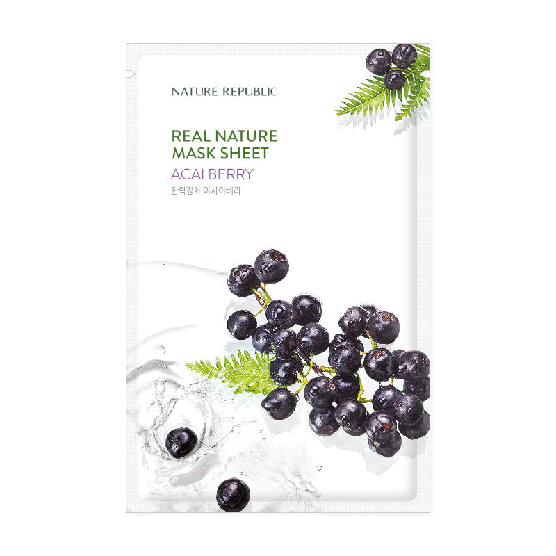 [BOGO 20+20] Real Nature Acai Berry Mask Sheet